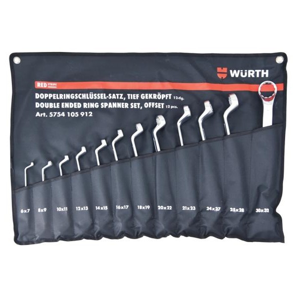 WURTH Red Stripe Set duplo-viljuškastih ključeva OK 6-32, 12 komada (5754105912)