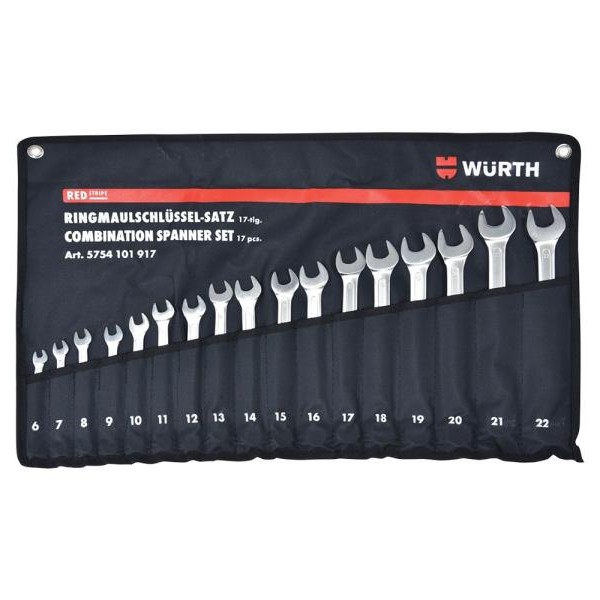 WURTH Red Stripe Set okasto-viljuškastih ključeva OK 6-22, 17 komada (5754101917)