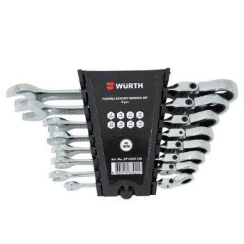WURTH Set okasto-viljuškastih ključeva i flex račna, 8 komada (5714251130)