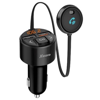 X WAVE FM Transmitter BT72, 2xUSB, crni