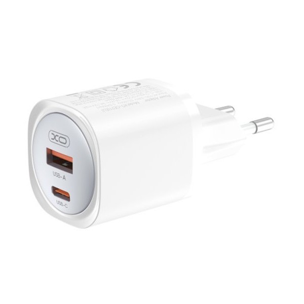 XO Kućni punjač od 30w sa USB A i USB C konektorom