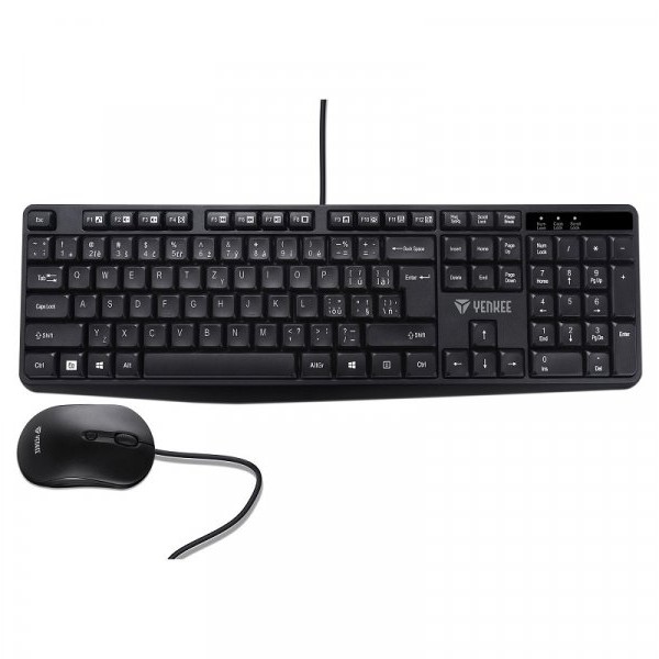 YENKEE YKM 1007CS, USB tastatura i miš, crni