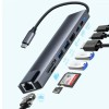 ZEUS Adapter-konverter USB Tip C Zeus 11/1 1xUSB3.0/3xUSB2.0/HDMI/TF/SD/Audio/RJ45/VGA/Tip C PD